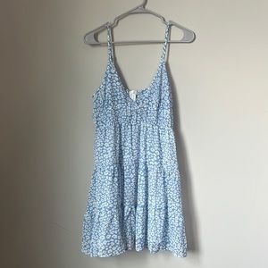 Blue and white dress